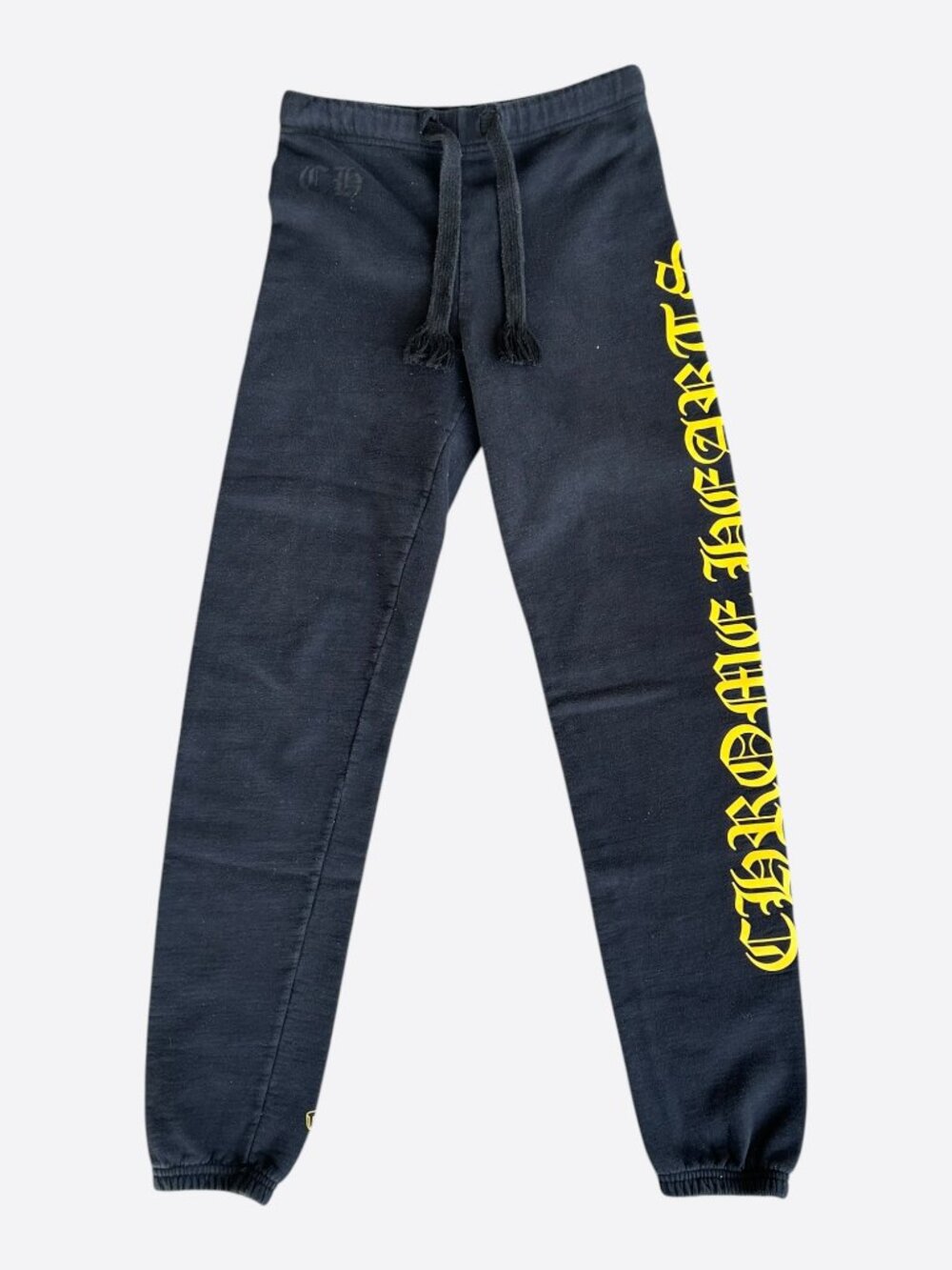 Chrome Hearts Navy & Yellow Logo Kids Sweatpants